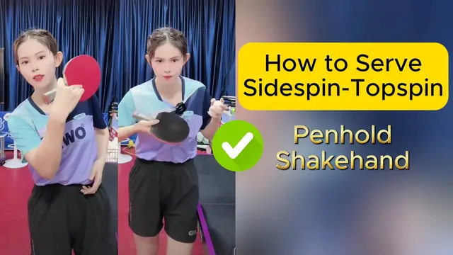How to Serve a Kicky Sidespin-Topspin Ball (Penhold & Shakehand)