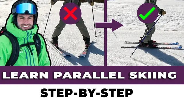 THE Complete Beginner Skiing Tutorial - From First Turns to Parallel Skis (explained in 6 minutes!)