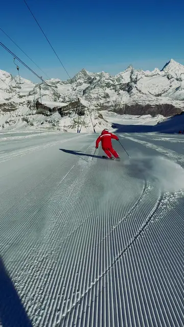 Ski Carving on Groomed Slope – Smooth Performance Turns | TikTok