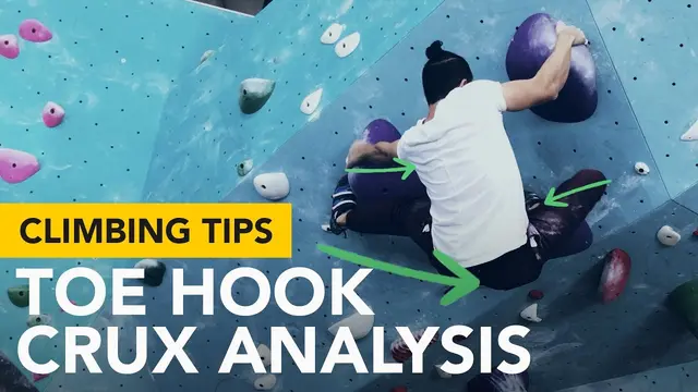 Climbing tips for beginners: How I managed to stick a toe hook move In this climb
