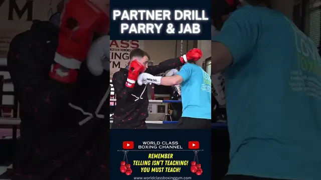 Parry & Jab Like a Pro with this Boxing Partner Drill! #boxing #partnerdrill #gymdrill #learnboxing