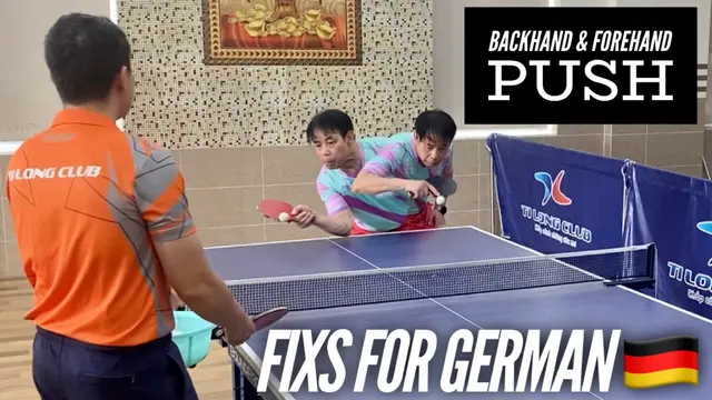 Ti Long fixes Backhand & Forehand Push technical errors for German 🇩🇪 students | Tutorial