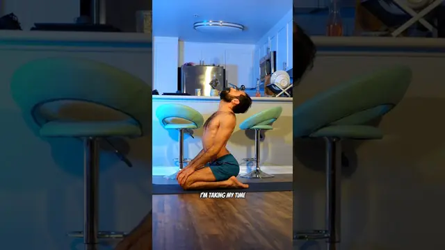 camel pose with a controlled entry