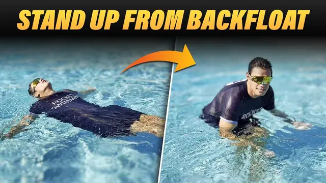 How to Stand Up in Water from Back Float | Beginner Swimming Lesson