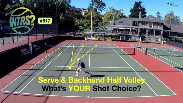 Tennis Backhand HALF Volley Shot Selection. 3 Shot Choices. What's Yours? WTRS? # 617