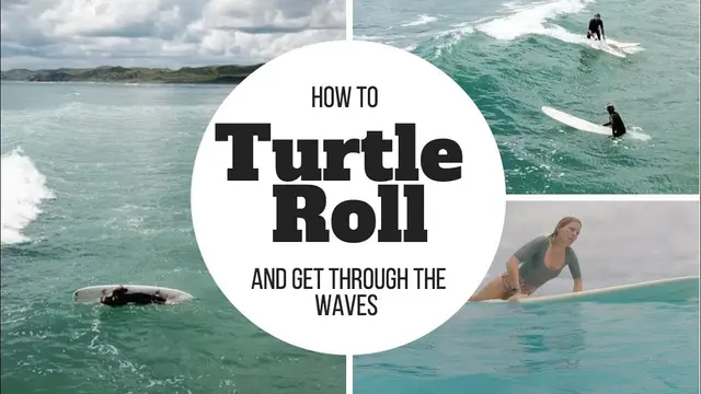 How To Turtle Roll A Longboard & Get Through Waves.