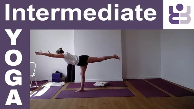 Intermediate Iyengar Yoga Class. 20 minute class with Warrior Poses.
