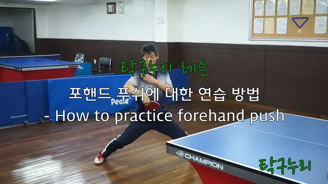 탁구누리 레슨 포핸드 푸쉬에 대한 연습 방법 - How to practice forehand push