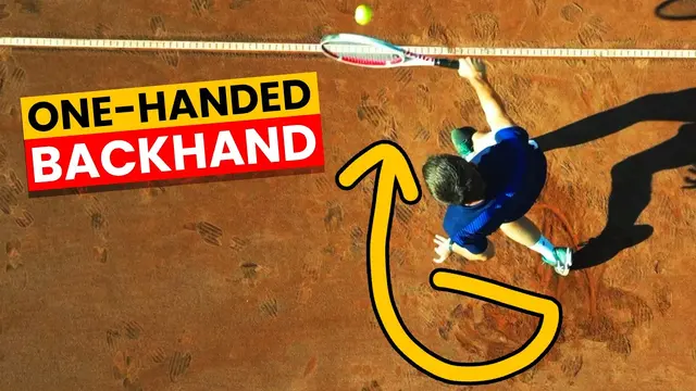 Tennis One-Handed Backhand Technique In Slow Motion - Top View