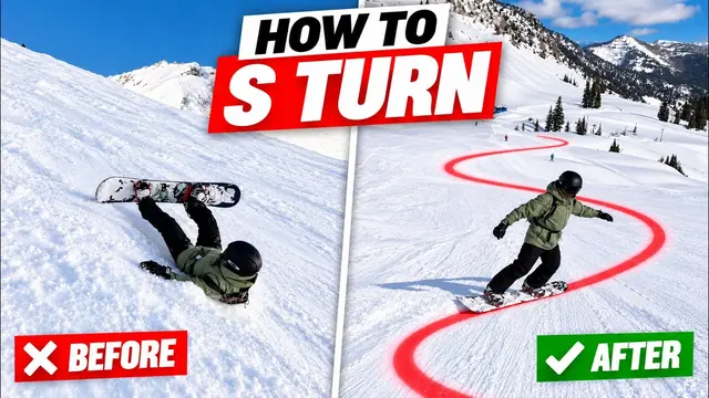 How to S Turn on a Snowboard - Beginner Tutorial