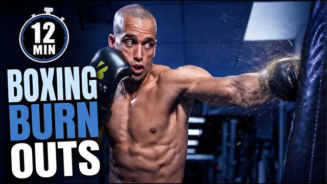 12 Minute Heavy Bag Workout | boxing footwork with punches