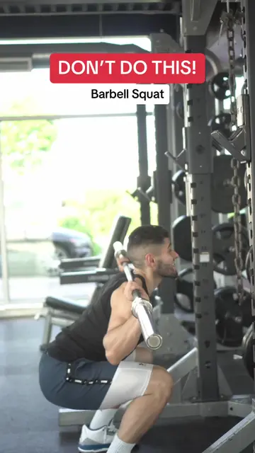 Barbell Squat - Firstly, make sure bar is set up at about shoulder hei...