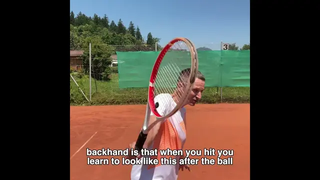 One-Handed Backhand Tip To Correct Over-Rotation #shorts