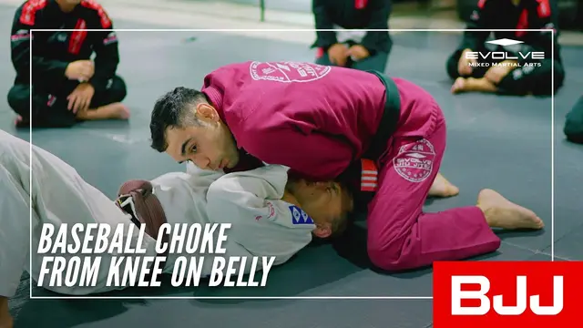 BJJ | Baseball Choke From The Knee On Belly Position