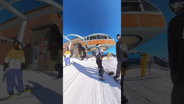 Struggle with getting off busy chairlift like this, here’s my 3 best tips. #snowboarding #skiresort