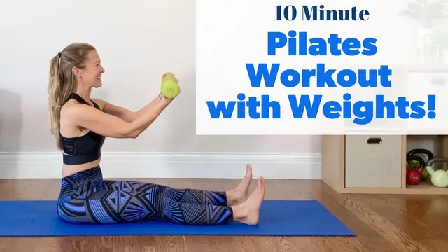 10Min PILATES WORKOUT WITH WEIGHTS - Full Body Workout at Home