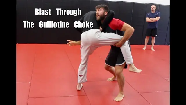 Blast Through The Guillotine Choke With A Double Leg Takedown