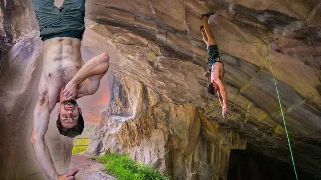 Bat-hang rest on a 9a? This route is absurd