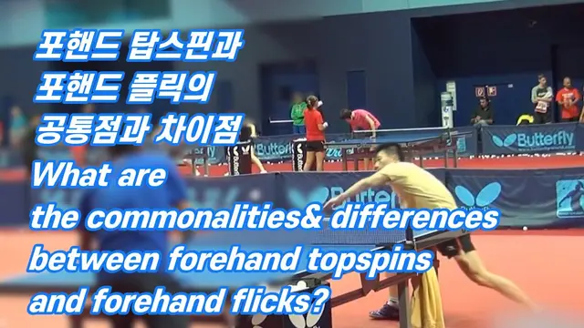 포핸드 탑스핀과 포핸드 플릭의 공통점과 차이점  forehand topspins and forehand flicks
