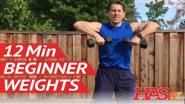 12 Min Beginner Weight Training - Strength Training for Beginners - Beginner Workout Routine