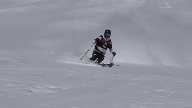 Off Piste skiing crust and heavy powder