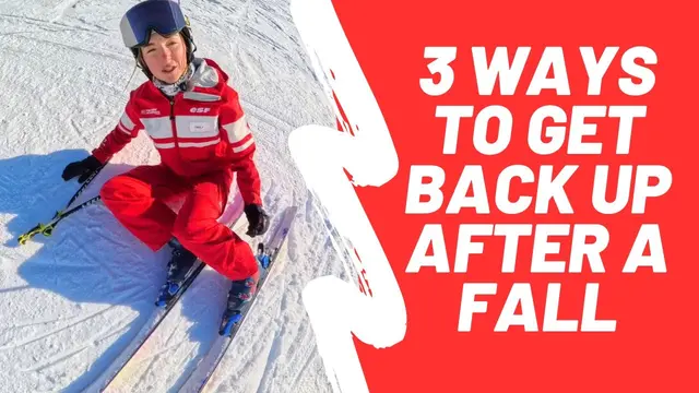 How to get back up after a fall on skis. Different techniques for flat terrain VS on a slope.