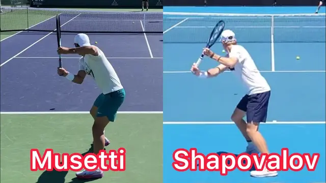 One Handed Backhand Comparison ( Lorenzo Musetti vs Denis Shapovalov Tennis Technique)