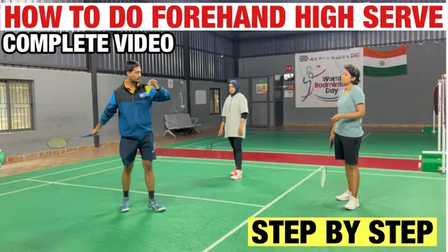 FOREHAND HIGH SERVICE IN BADMINTON 🏸 || HOW TO DO HIGH SERVE #badminton #badmintontutorials