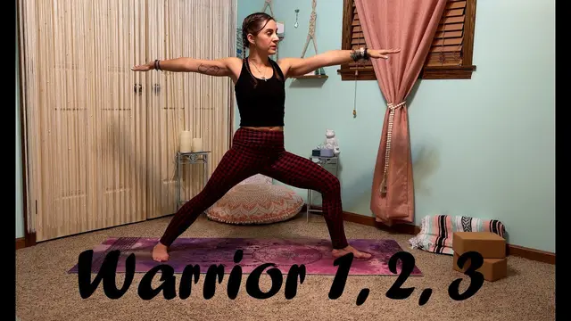 Yoga Poses-  Warrior 1,2,3