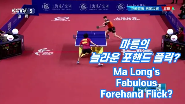 마롱의 놀라운 포핸드 플릭? Ma Long's Amazing Forehand Flick?