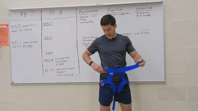 How to put on a climbing harness