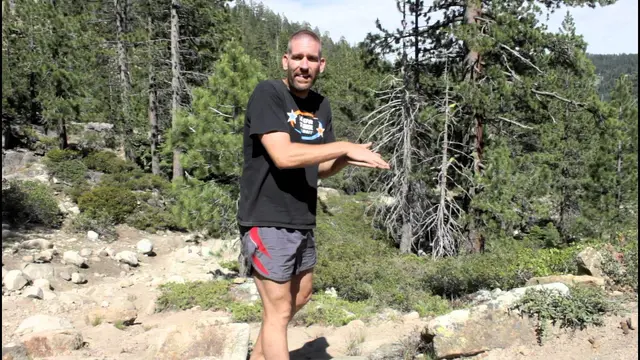 Jason Robillard demonstrating downhill running techniques