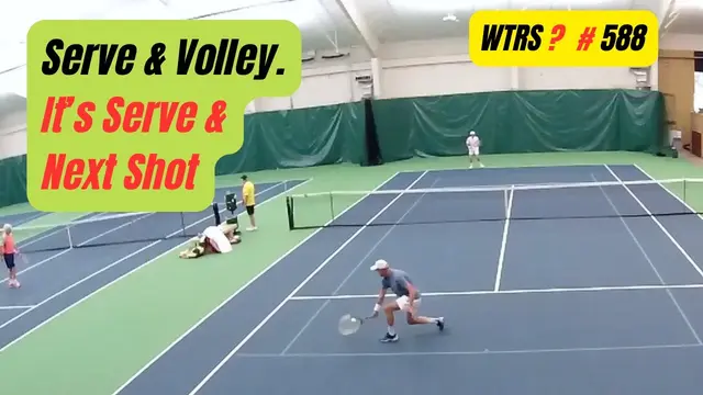 Tennis Singles Serve & Backhand Half Volley. What's The Right Shot? # 588.