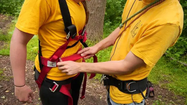 MIllersville University Ropes Course How To Put On A Full Body Harness