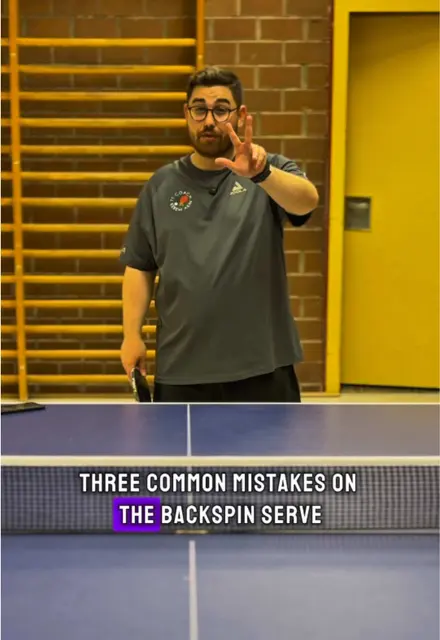 Backspin serve mistakes in table tennis