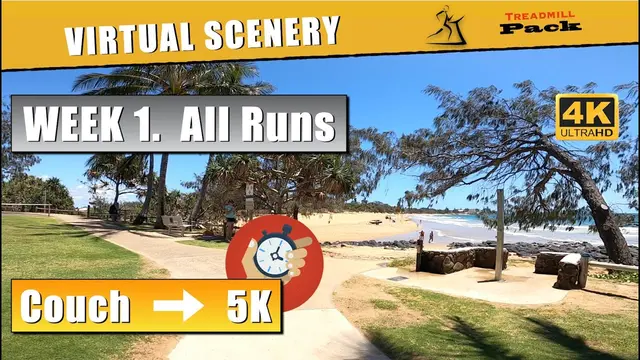 Couch To 5K Week 1 - All runs | Start Running | Virtual Scenery with Timer 4K