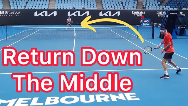 Aim Your Singles Return Of Serve Down The Middle (Tennis Strategy Tip)
