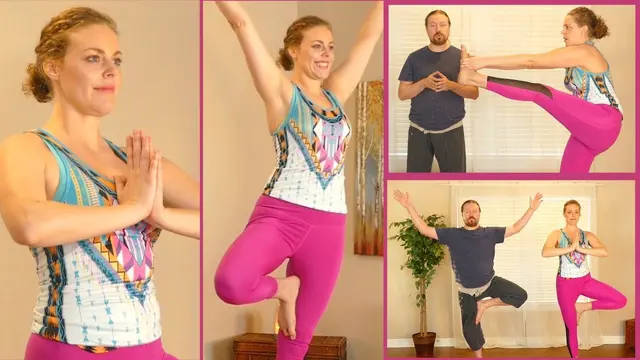 Improve Your Balance in Yoga Class, Tree Pose, Extended Hand to Foot, Standing,